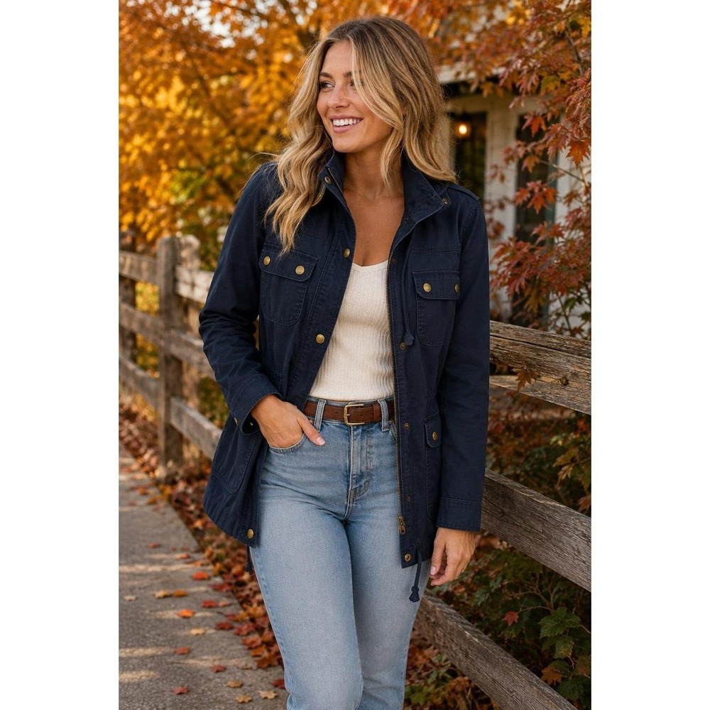 J.Crew Downtown Field Jacket (Sz. XS) Navy Milutary / Utility Jacket